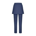 thumbnail image 5 of Spandex Skirted Leggings Women High Waisted Stretchy Soft Yoga Leggings with Skirts Solid Skorts Tennis Pants (L, Navy), 5 of 6
