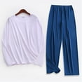 thumbnail image 2 of ameIAEA Mens Pajama Set Soft Pjs Long Sleeve Crewneck Shirt Pants Sleepwear 2 Piece Loungewear, 2 of 3