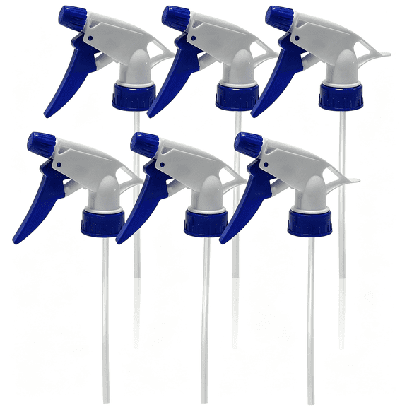 BPPEG 6PCS Heavy Duty Trigger Sprayer Nozzles Mist and Stream, Sprayer Heads Replacement for Standard 28/400 Bottles Blue