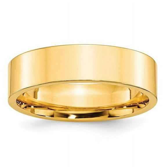 10k Yellow Gold 6mm Engravable Standard Flat Comfort Fit Band