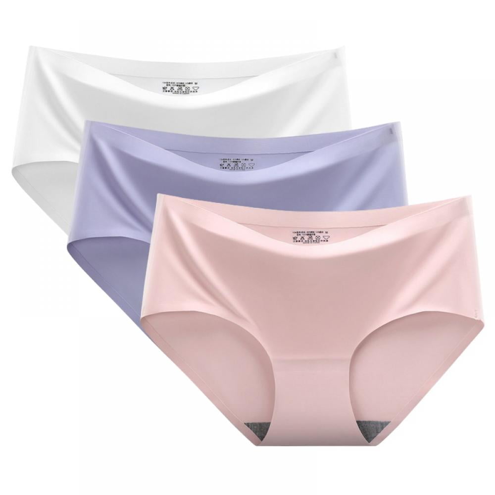 2DXuixsh Womens Panties Pack Seamless Ice Silk Underwear Women'S Large  Simple Waist Fast Drying Pure Cotton Slip Briefs Underwear For Teens 12-13