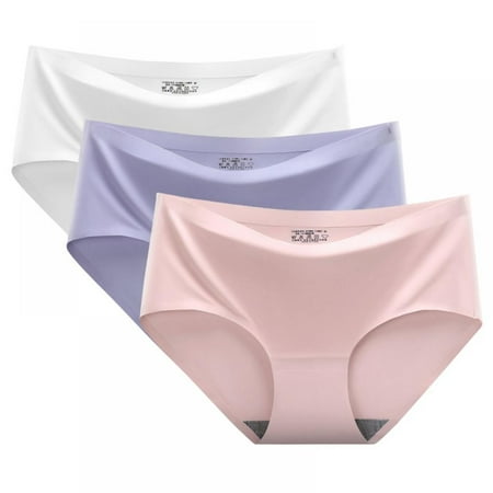 

Women s Seamless Bikini Panties Soft Stretch Invisibles Briefs No Show Hipster Underwear Ice Silk High Rise Thongs