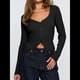thumbnail image 4 of Cárdigan de Larga para Mujer, Suéter Corto de Punto Abierto, Chaqueta con Cuello en V y Botones para Otoño Negro L, 4 of 10