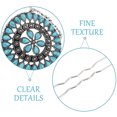 thumbnail image 3 of Miangastore Fourchette à Cheveux Turquoise Épingle à Cheveux Vintage Style Chinois Support de Cheveux Décoration, 3 of 9