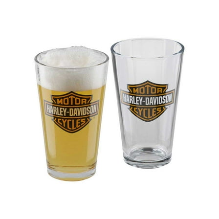 Harley-Davidson Core Bar & Shield Logo Pint Glass Set - 16 oz. HDX-98706, Harley Davidson