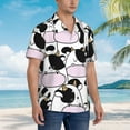thumbnail image 3 of Kll Men'S Hawaiian Shirt Short Sleeve Button Down Beach Shirts-Cute Animal With Cow, 3 of 7