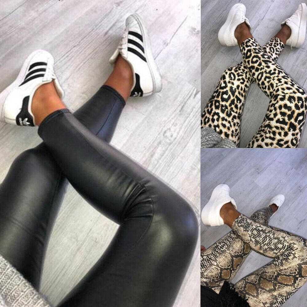 Womens Ladies PVC Leather High Waist Pu 
