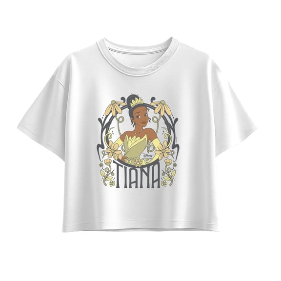 Disney Princess - Tiana Floral Nouveau - Youth Girls Boxy T-Shirt