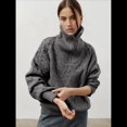 thumbnail image 4 of Suéteres de Mujer Otoño Invierno 2025, Jersey Informal de Punto con Cremallera de un Cuarto de Pulgada, Jersey de Punto de Diamante Gris M, 4 of 10