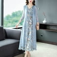 thumbnail image 4 of Flowy Été Robes-Femmes 2023 Élégante Robe en Mousseline de Soie V-Cou Manches Courtes Robe de Mariée Robe d'Invité, 4 of 7
