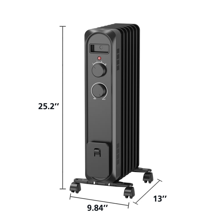 Mainstays Oil-Filled Radiator Heater, 1500W, 3 Settings photo 4