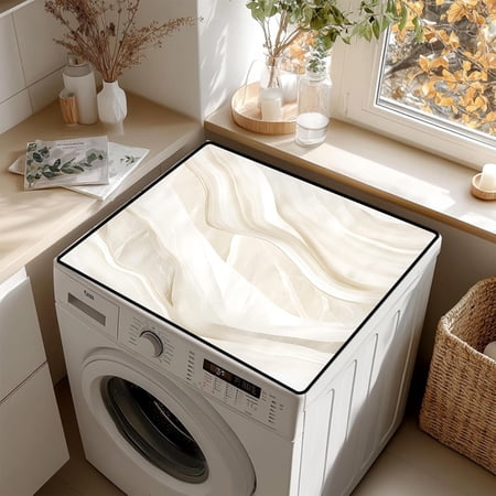 Solid Color Washer Dryer Top Cover, Waterproof Non-Slip Laundry Appliance Protector Mat, Minimalist Decor, 23.6"x19.7"