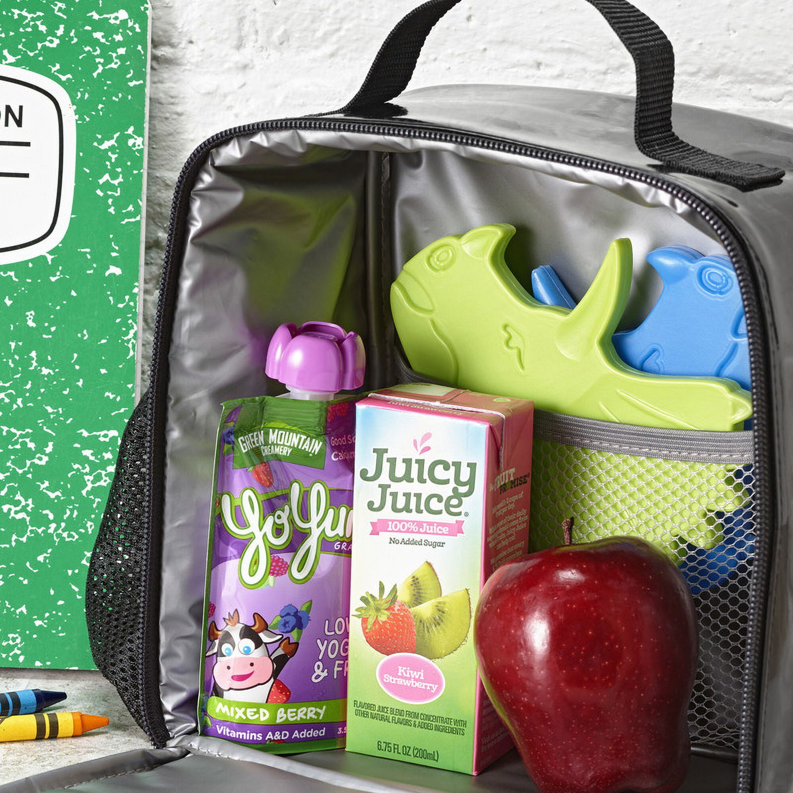 Cool Coolers by Fit + Fresh Kids Slim Lunch Box Ice Packs Multicolored Dinosaur 4pk.