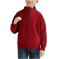 thumbnail image 3 of zbxnLI Boys Half Zip Sweatshirts Trendy Long Sleeve Solid Color Lightweight Pullover Sweatshirt 5-14 Years, 3 of 9