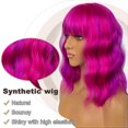 thumbnail image 2 of 2025 Latest Model Short Bob Wigs with Bangs for Women Loose Wavy Wig Curly Wavy, 2 of 5