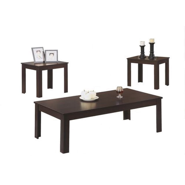 Monarch Specialties Table Set, 3pcs Set, Coffee, End, Side, Accent, Living Room, Laminate, Brown, Transitional