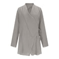 thumbnail image 6 of Womens Tops Linen Shirts For Women Trendy Soft Warp Long Sleeve Tops Casual Slim Summer Blouses Outfits T-Shirts For Women, 6 of 6