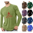 thumbnail image 5 of Chiccall Mens Christmas Printed T-Shirts Crew Neck Long Sleeve Stretch Winter Pullover Undershirt Loungewear, 5 of 5