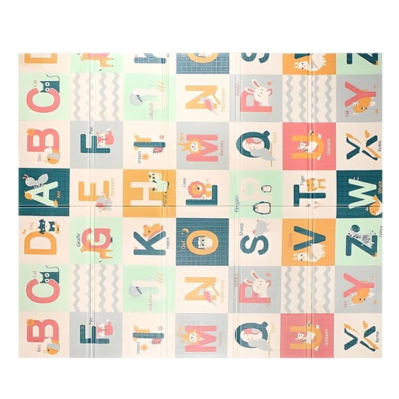 Reversible Waterproof Play Mat Large Foam Crawling Foldable With Letters And Numbers For Kids