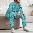 thumbnail image 7 of Naloa Shark Wearing Sunglasses Men’s Pajamas Set - Long Sleeve Button Down Sleep Shirt and Pajama Bottoms Sleepwear Set-Large, 7 of 7