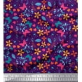 thumbnail image 3 of Soimoi Purple Velvet Fabric Flower & Butterfly Print Fabric by The Yard 58 Inch Wide, 3 of 3