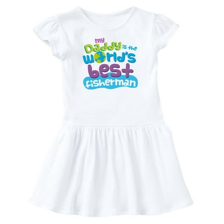 

Inktastic Fishing Worlds Best Fisherman Daddy Gift Toddler Girl Dress