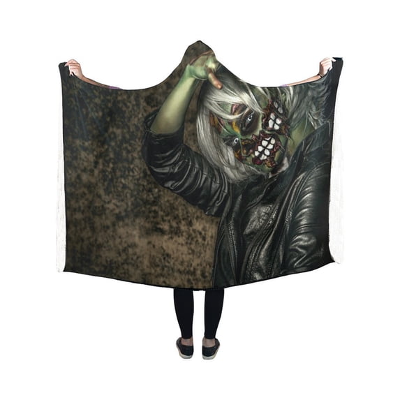 ASHLEIGH halloween zombie Hooded Blanket 40x50 inch Toddler Kid Baby Boys Girls Throw Blankets Wrap