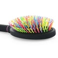 thumbnail image 2 of Rainbow S-Curve Ball tipped Air Volume Paddle Hair Brush with Flexible Cushion Base for Hair | Detangling Comb (2 Set - Black), 2 of 5