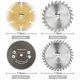 thumbnail image 1 of Hoja de sierra circular de 115 mm, 24T, 60T y 60 granos, TCT, HSS y hoja en ángulo de diamante, hojas de sierra circulares mini para madera, metal y metales no ferrosos con diamante, 1 of 5