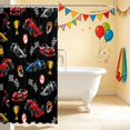thumbnail image 3 of Erosebridal Race Car Shower Curtain 72Wx78L, Trophy Bath Curtain, Dark Red, 3 of 5