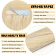 thumbnail image 5 of Benehair Tape In 100% Real Remy Human Hair Extensions Seamless Skin Weft Thick Glue Straight Women Blonde 10-20pcs 24inch, 5 of 13