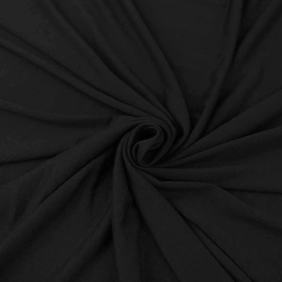 Eovea - Cotton Spandex Fabric by Yard - Jersey Knit 95% Cotton 5% Spandex T-Shirt Tops Fabric 4-Way Stretch Lightweight & Breathable Apparel Dresses 60" Wide 10oz (Black, 5 Yard)