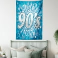 thumbnail image 4 of 90s Tapestry, "90's" Letter and Stars on Striped Background With Circles Party Celebration Themed Artwork, Wall Hanging for Bedroom Living Room Dorm Decor, 60W X 80L Inches, Blue, by Ambesonne, 4 of 5