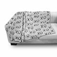 thumbnail image 3 of Xo Soft Flannel Fleece Throw Blanket, Hugs and Kisses Pattern Love You Affection Expression Sign Print, Cozy Plush for Indoor and Outdoor Use, 60" x 80", Black and White, by Ambesonne, 3 of 6