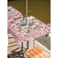 thumbnail image 2 of Outdoor Tablecloth with Umbrella Hole for Patio/Picnic/Party/Camping, Pink Orchid Flowers Waterproof Table Cloth Square Cover Washable, Vintage Floral Leaves Plants Spring (54"x 54"), 2 of 8