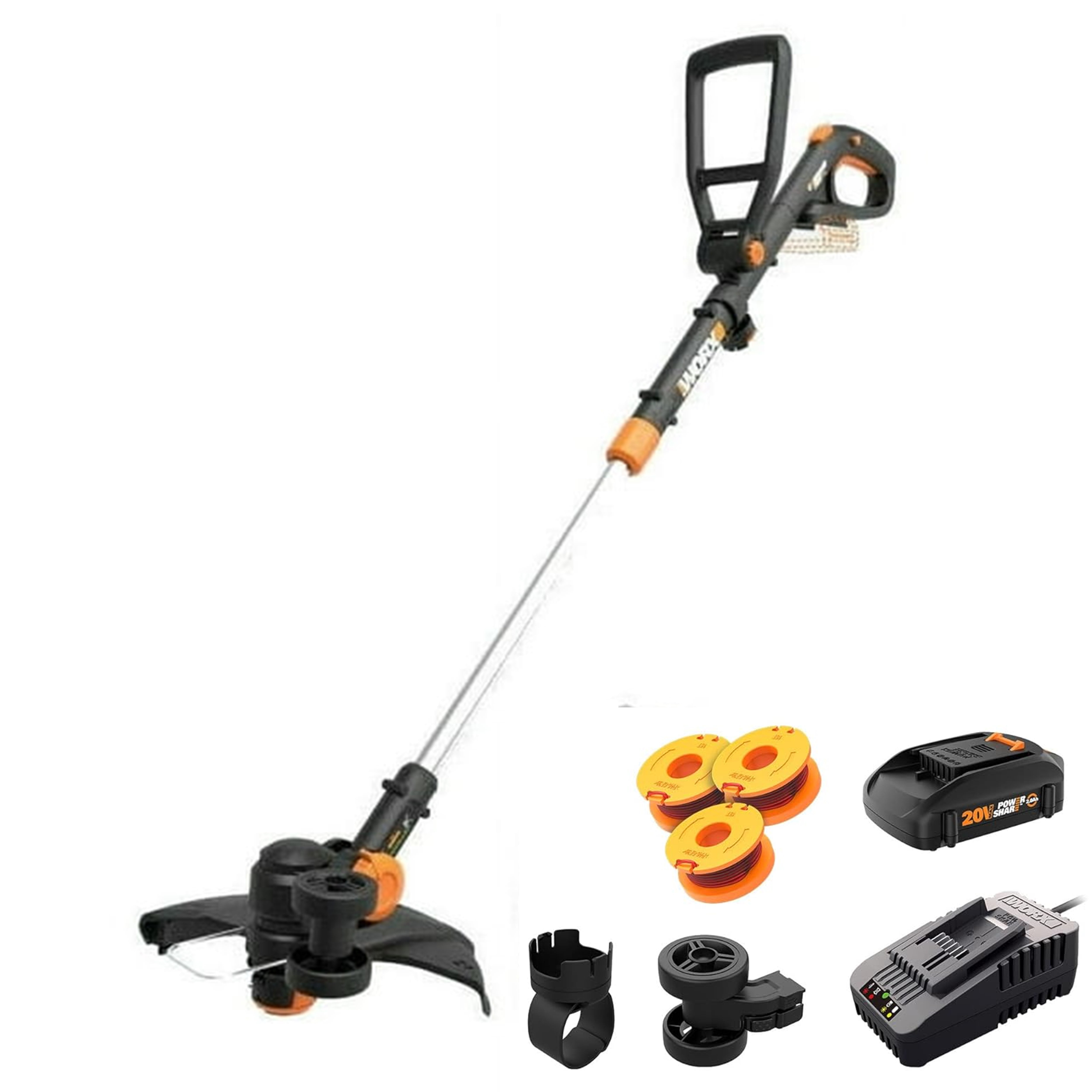 Worx 20V Li Ion Cordless 12 Trimmer Edger with Charger Batteries Included for Lawn Grass Walmart