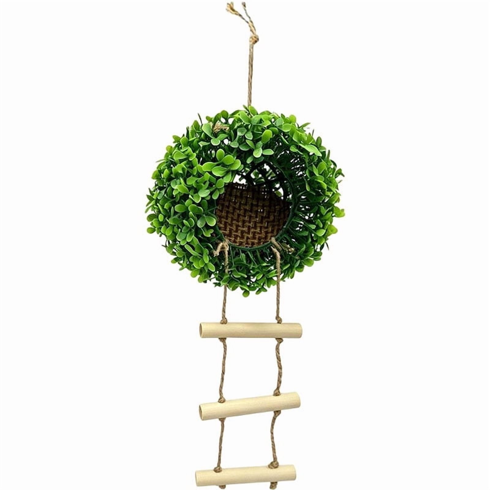 Daily Pet Solution Bird House Artificial Grass Ball Shape Toy With Ladder Parakeet Household Pet Supply With Convenient Design For Everyday Use