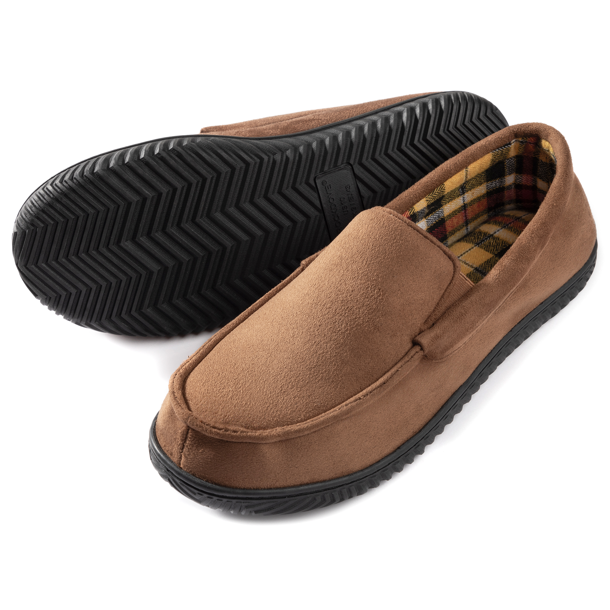 Ravelier Men's Microsuede Moccasin Slippers with Flannel Lining photo 3