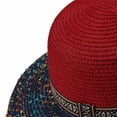 thumbnail image 4 of Karymi Cowboy Hat Two-Tone Contrast Speckled Mix Woven Straw Sun Hat with Ethnic PatternBand, Solid Dome Crown Wide Floppy Brim Boho Style Beach Hat Baseball Cap, 4 of 5