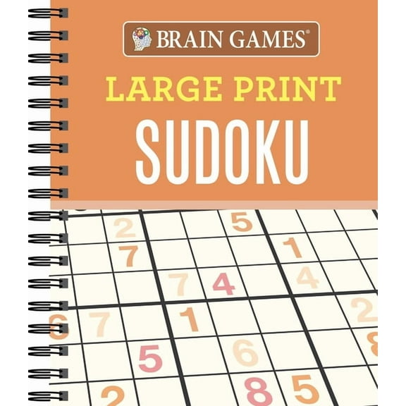 Brain Games Brain Games - Large Print Sudoku (Orange), (Spiral-Bound)