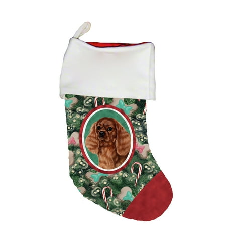Cavalier King Charles Cotton Stockings - Cavalier King Charles Ruby - Best of Breed Dog Breed Christmas Stocking