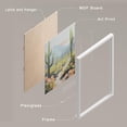 thumbnail image 4 of PixonSign Framed Canvas Print Wall Art Set - Saguaro Cactus Joshua Tree Desert Art - Set of 3 California Desert Plant Posters Farmhouse Wall Décor for Living Room, Bedroom - 8"x10" Panels White, 4 of 5