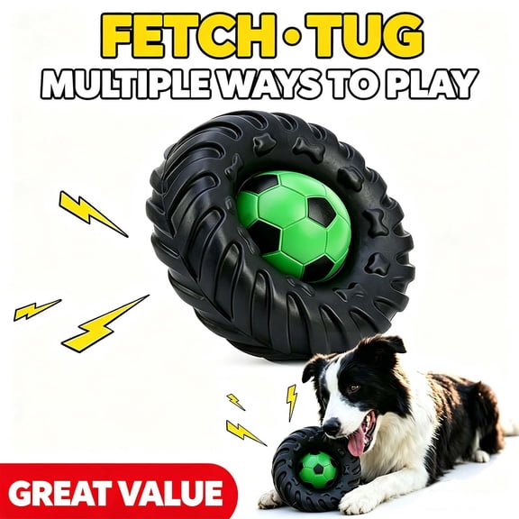 Squeaky Dog Toys Tire Shape, Puppy Chewer for Interactive Play, Safe Pet Supplies for Dogs for Use