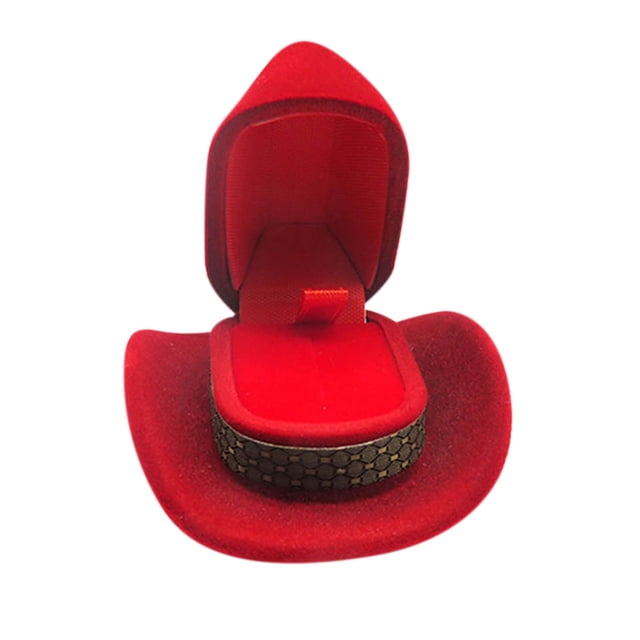 XWSHYW Contenedores de Almacenamiento Joyero Portátil En Forma de Sombrero de Estilo Occidental, Caja para Anillos, Collares, Anillos, Colgantes, Caja de Viaje, Joyero con Forma de Sombrero de Vaquer