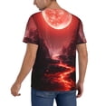 thumbnail image 2 of Uemuo Red Moon Lava Print Mens Polo Shirts Baseball T-shirt Performance Short Sleeve Golf Shirt Moisture Wicking Athletic Casual Collared T-Shirt-X-Large, 2 of 7