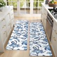 thumbnail image 4 of Kitchen Rugs Sets Of 2,Blue Floral Leaf Pattern Anti Fatigue Kitchen Mat Rugs Non Slip Washable,Decorative Kitchen Floor Mats for Kitchen,Sink,Laundry,17"X47", 4 of 5