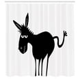 thumbnail image 3 of Ambesonne Donkey Shower Curtain, Black Fun Mascot Silhouette, 69"Wx70"L, Black and White, 3 of 3