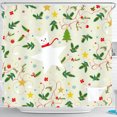thumbnail image 1 of Whimsical Christmas Shower Curtain with Snowman & Holly Design - Festive Winter Decor, 1 of 5