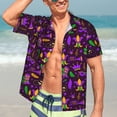 thumbnail image 7 of Sikiie Mardi Gra2 Print Men's Hawaiian Shirt, Summer Beach Button Pocket Short Sleeve T-Shirt,X-Large, 7 of 7