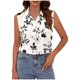 thumbnail image 2 of TaTaai Sleeveless Short Sleeve Blouse Lightweight Drape Women's Casual Fashion Lapel Button Printed Loose Summer Office Daily Top Gift, 2 of 6